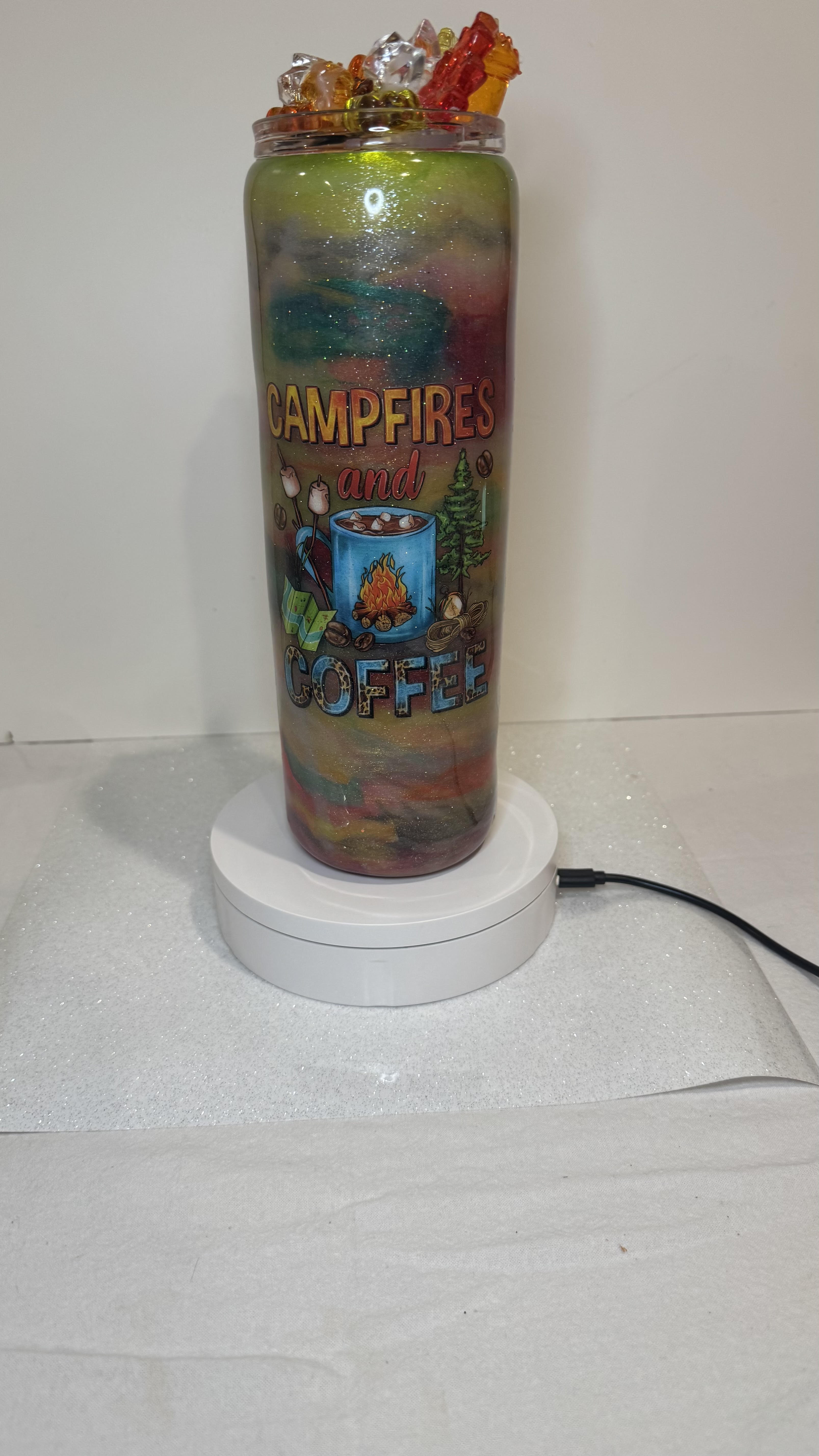 Campfire and Coffee Tumbler (30 oz. skinny)