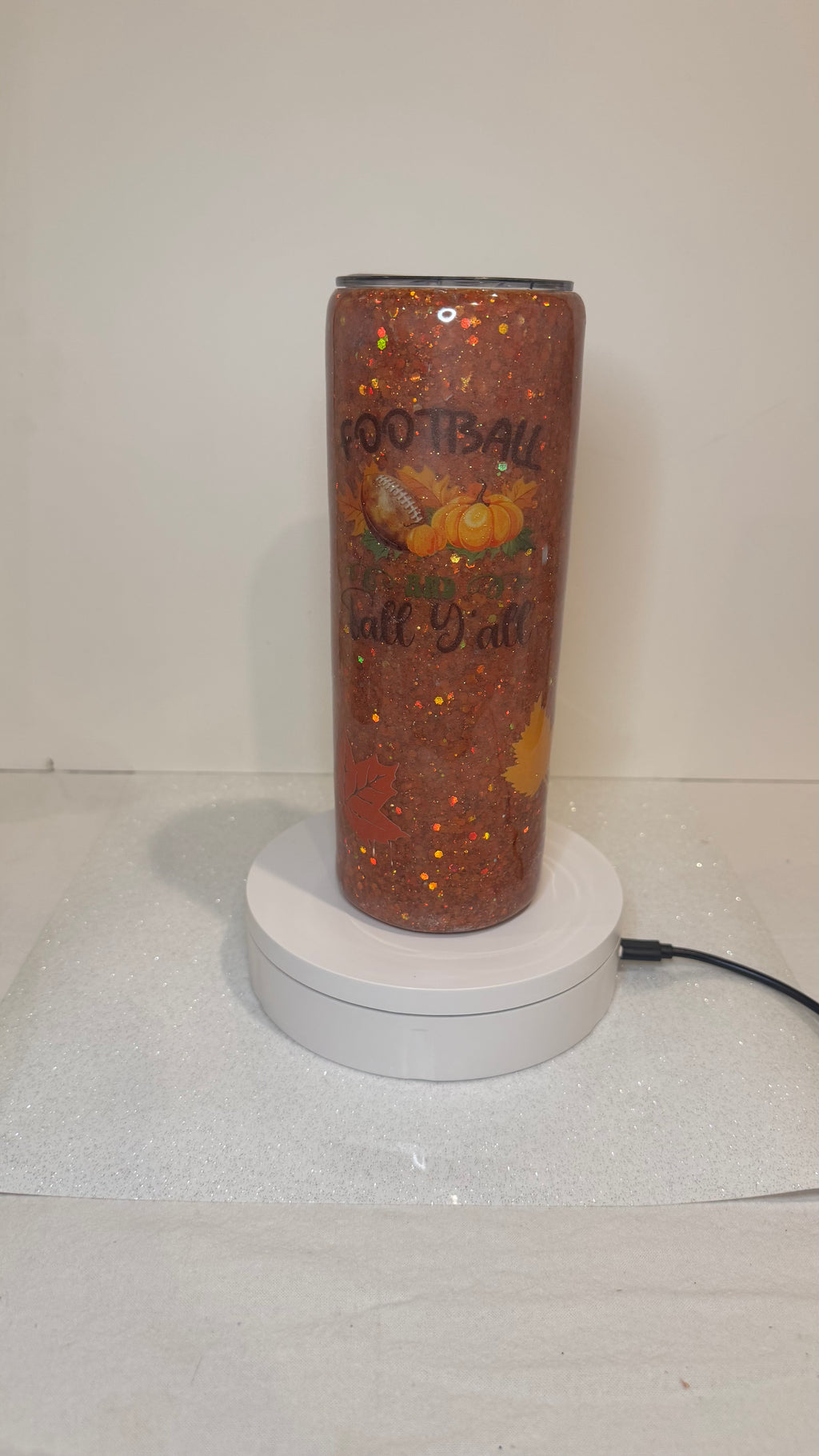 Football and Fall Tumbler (20 oz. skinny)