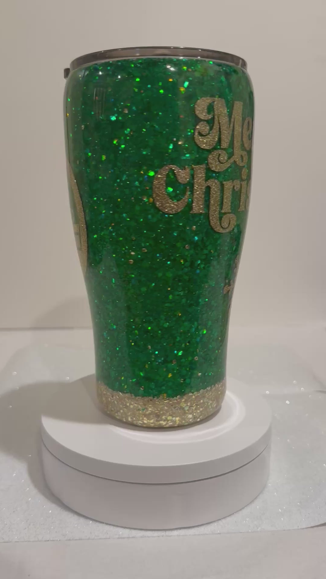 Green and Gold Christmas Tumbler (30 oz. Modern Curve)