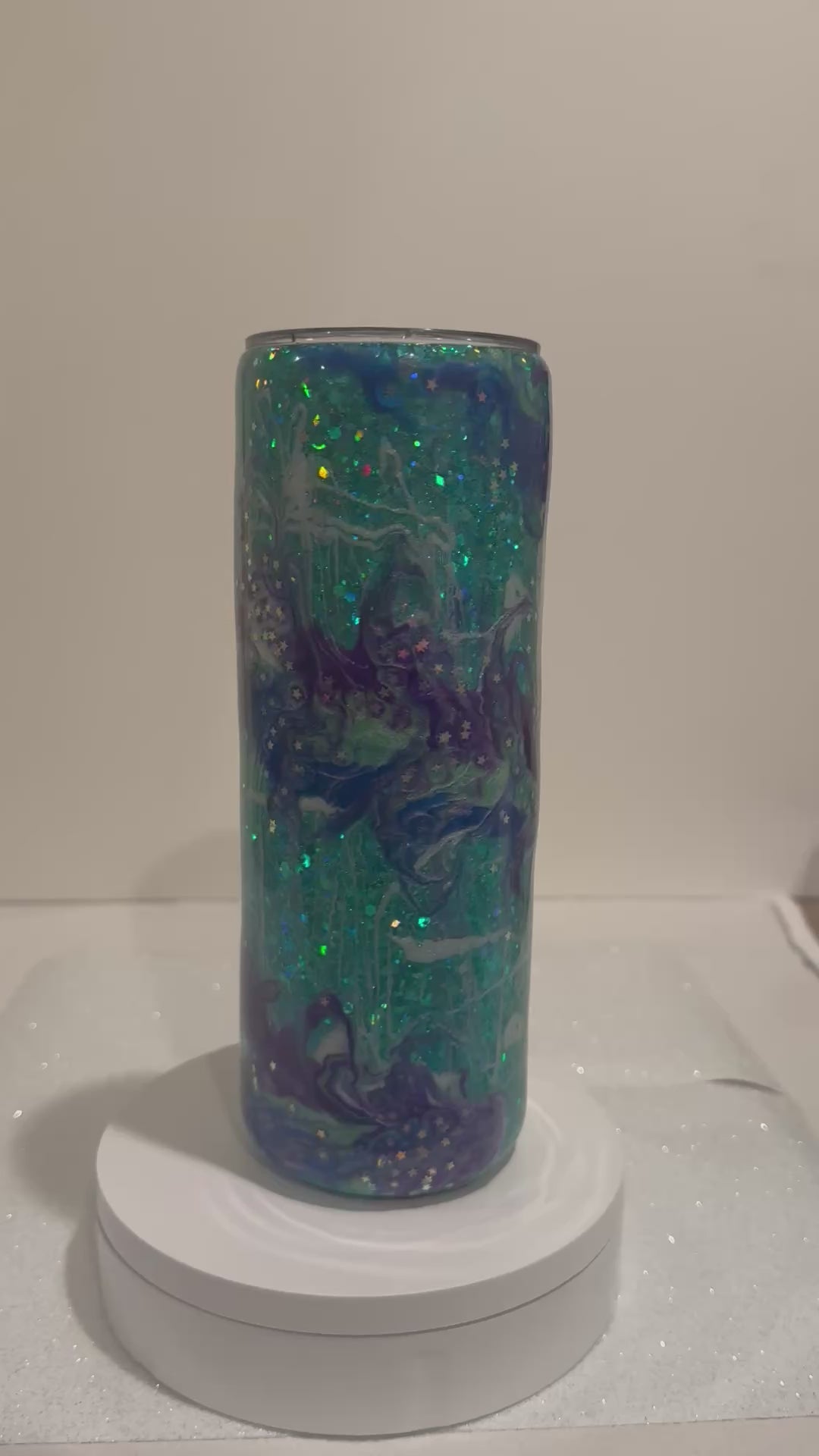 Blue and Purple Swirl Glow Tumbler (20 oz. Skinny)