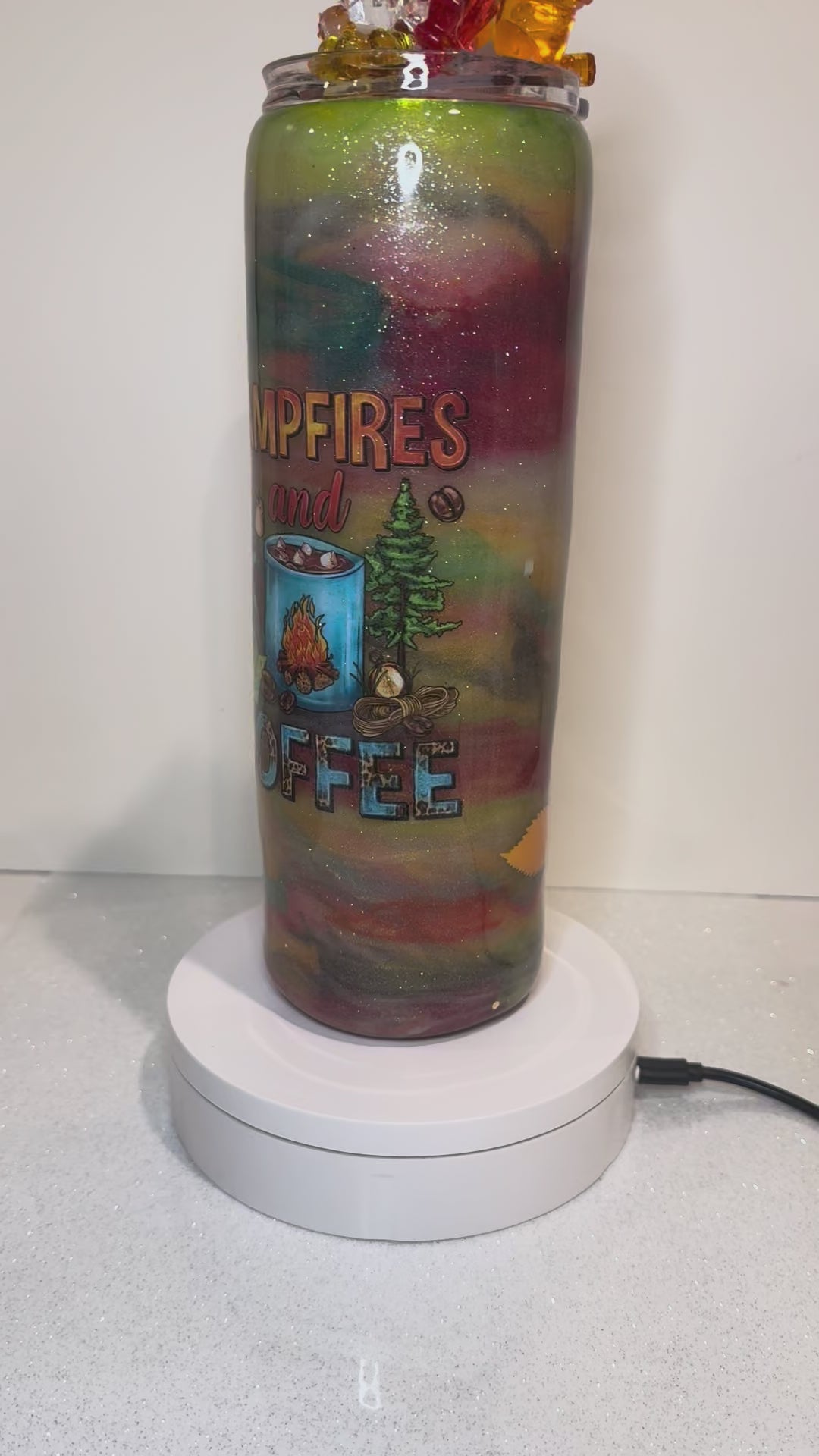 Campfire and Coffee Tumbler (30 oz. skinny)