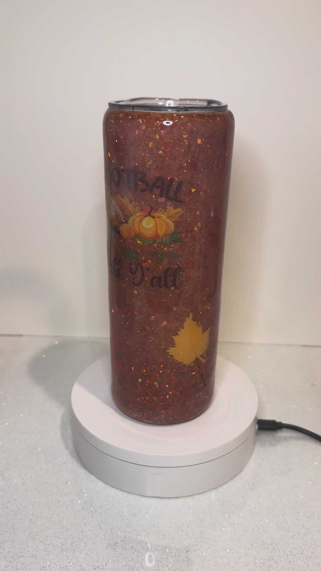 Football and Fall Tumbler (20 oz. skinny)